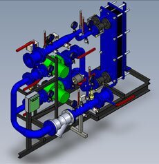 Модульный ИТП отопления 250 кВт ОП-250-1